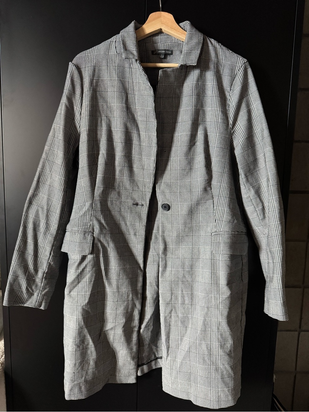 Adrianna Papell Plaid Coat - Women Large